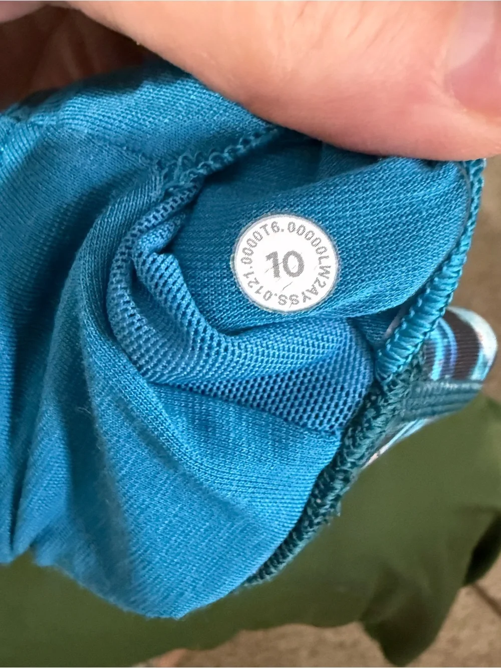 Lululemon Energy Sports Bra Blue Abstract Print Strappy Back Size 10